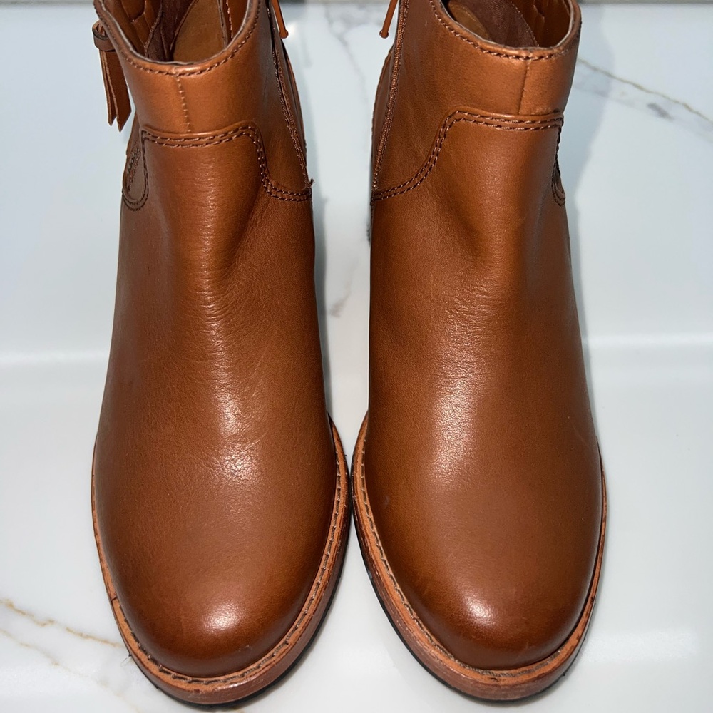 Clarks Tan Leather Ankle Booties - Picture 2 of 6